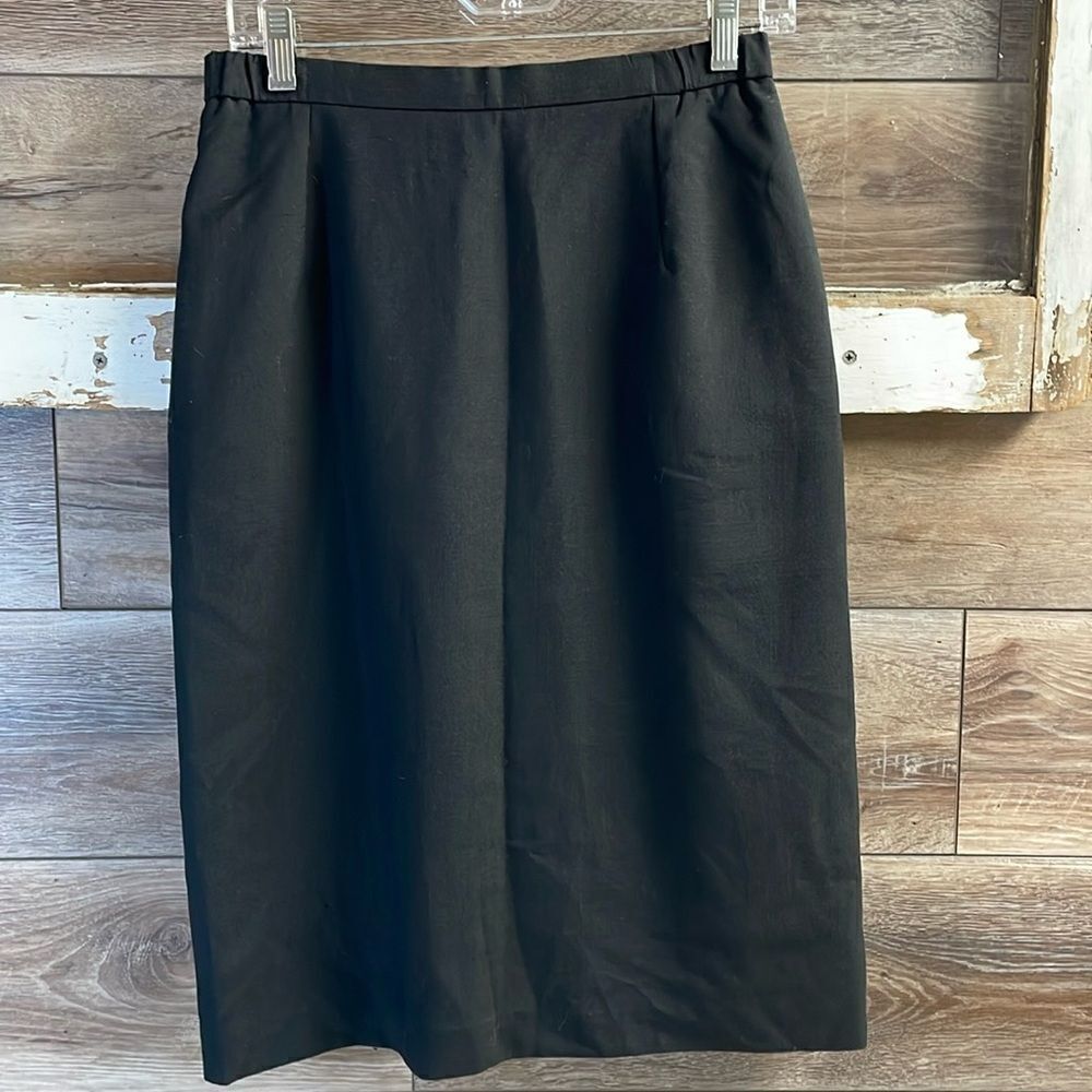SUITSME Black Vintage Black Knee Length Pencil Skirt Size 9